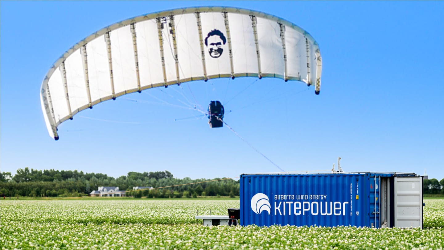 A Kitepower AWES flying in the sky