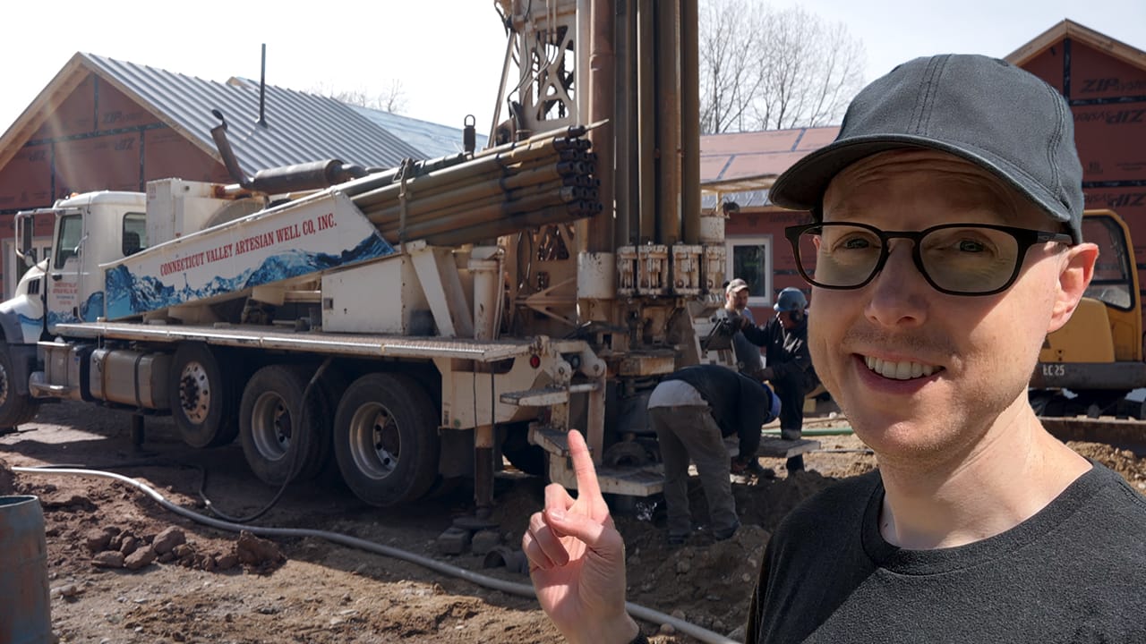 Matt Ferrell in front of a drill truck