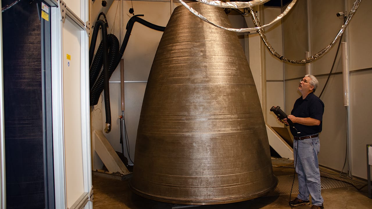 A 3D printed rocket part