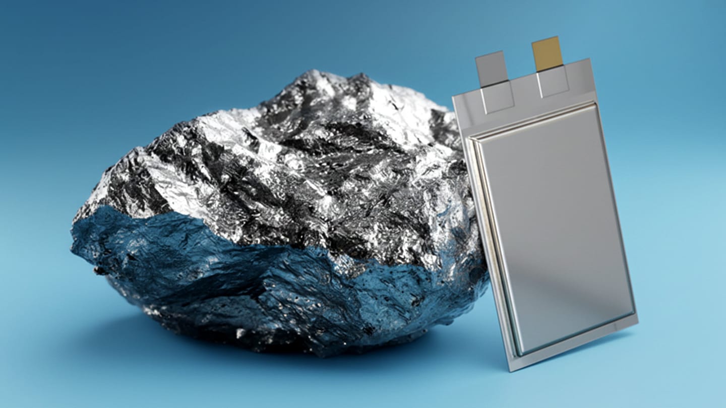Chunk of aluminum next to a battery cell