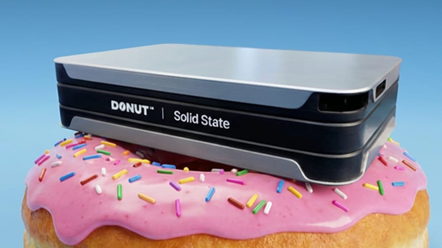 Donut Lab's Solid State Battery on a frosted donut